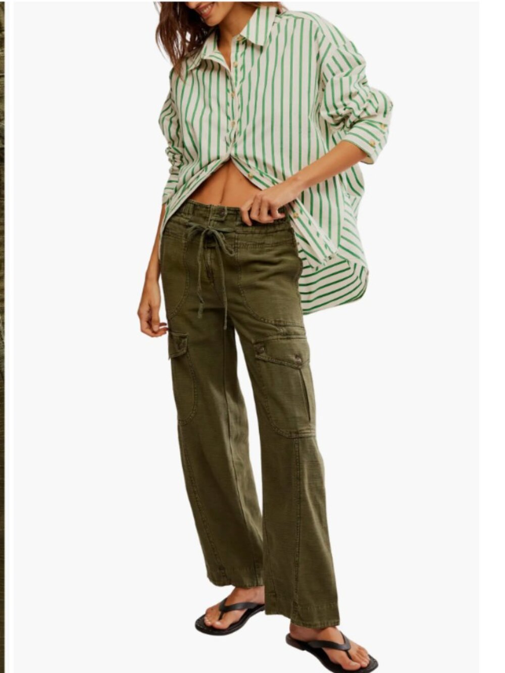 We The Free (Free People) Women's Park Ave Pull-On Cargo Pants - Large - NWOT - Picture 4 of 15